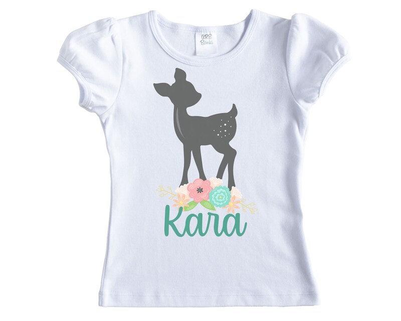 Baby Deer Personalized Girls Shirt - Short Sleeves - Long Sleeves